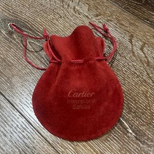 Cartier pouch Luxurious maroon Velvet